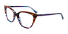 Paradox P5095 Eyeglasses | Size 53 / Striped Blue Mix & Clear Bright Brown Top