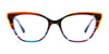 Paradox P5095 Eyeglasses | Size 53 / Striped Black & Clear Bright Red Top