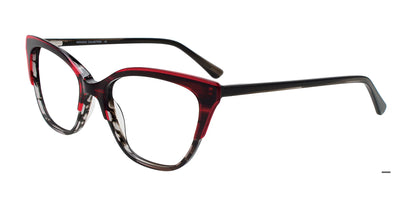 Paradox P5095 Eyeglasses Striped Black & Clear Bright Red Top