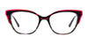 Paradox P5095 Eyeglasses | Size 53 / Striped Black & Clear Bright Red Top