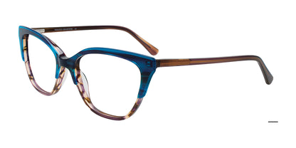 Paradox P5095 Eyeglasses Striped Brown & Clear Bright Blue Top