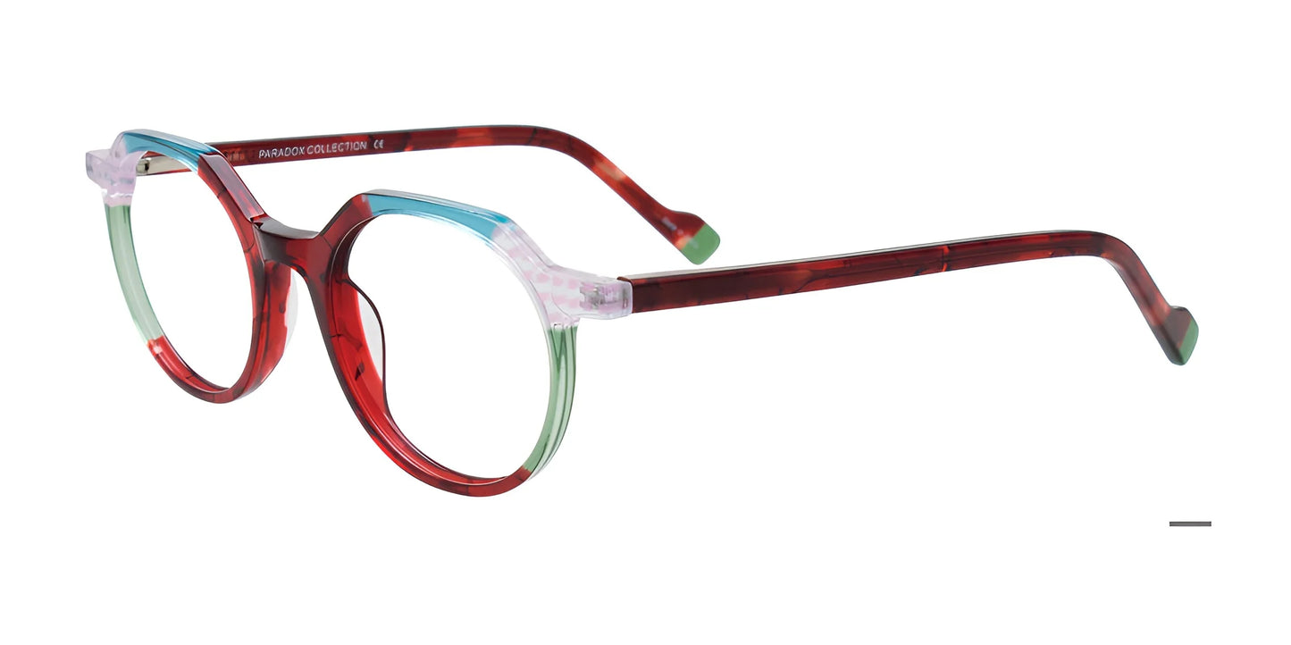 Paradox P5096 Eyeglasses Multicolor Multipattern Red & Teal