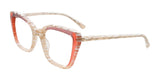 Paradox P5098 Eyeglasses Beige With White Pattern & Peach