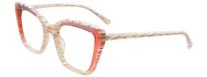 Paradox P5098 Eyeglasses Beige With White Pattern & Peach