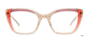 Paradox P5098 Eyeglasses | Size 53 / Beige With White Pattern & Peach