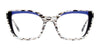 Paradox P5098 Eyeglasses | Size 53 / Beige With White Pattern & Peach