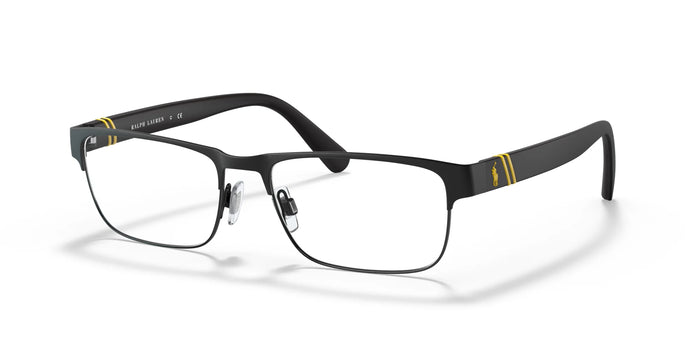 Polo PH1203 Eyeglasses | Size 53 / Matte Black On Shiny Black