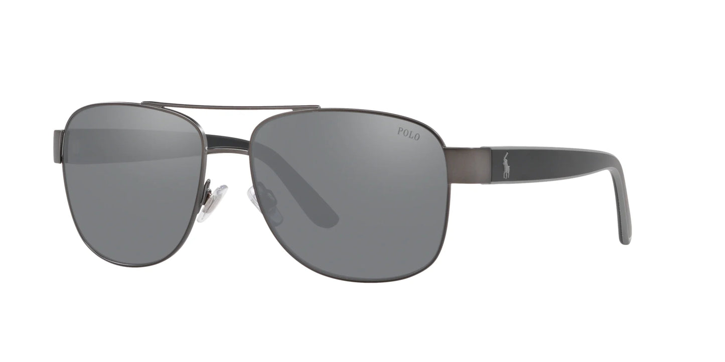 Polo PH3122 Sunglasses Matte Dark Gunmetal / Light Grey Mirror Black