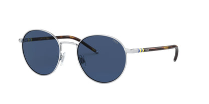 Polo PH3133 Sunglasses Shiny Silver / Dark Blue