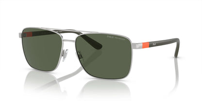 Polo PH3137 Sunglasses Shiny Silver / Polar Dark Green