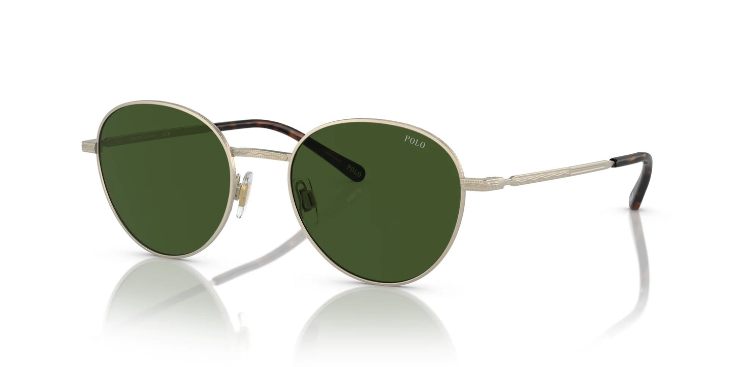 Polo PH3144 Sunglasses Semi Shiny Pale Gold / Dark Green