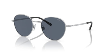 Polo PH3144 Sunglasses Brushed Silver / Grey Blue