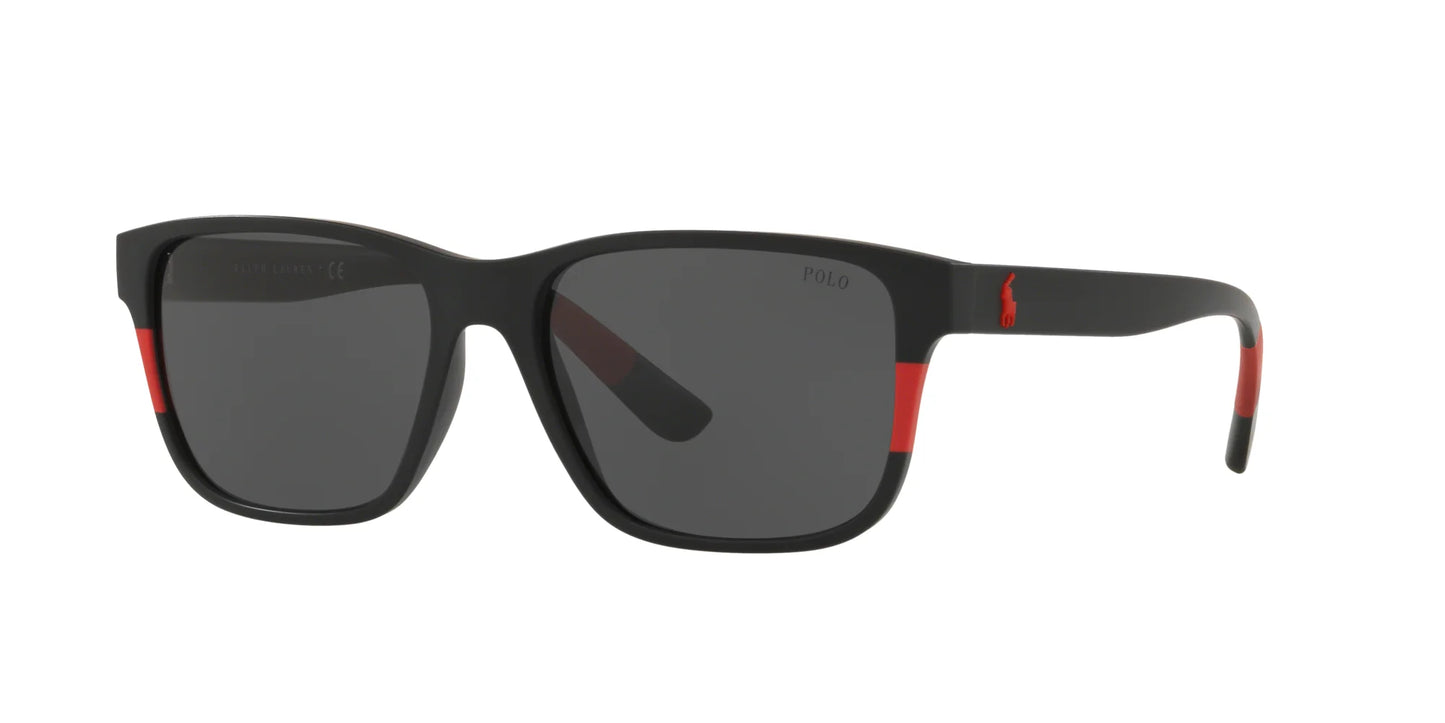 Polo PH4137 Sunglasses Matte Black / Rubber Red / Grey