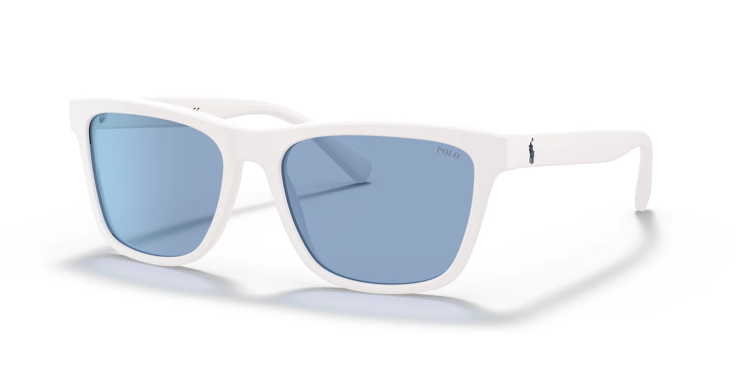 Polo PH4167 Sunglasses Matte White / Light Blue