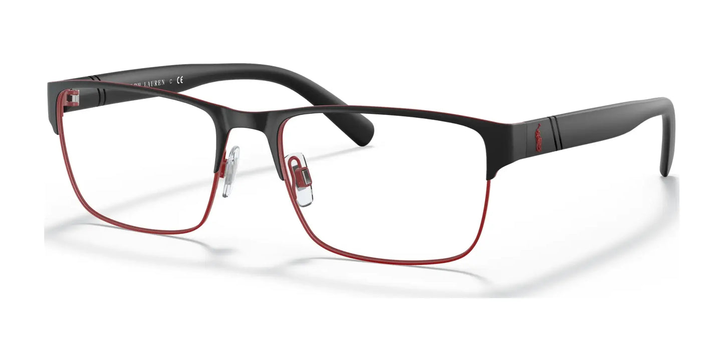 Polo PH1175 Eyeglasses Matte Red Rims / Black Bar