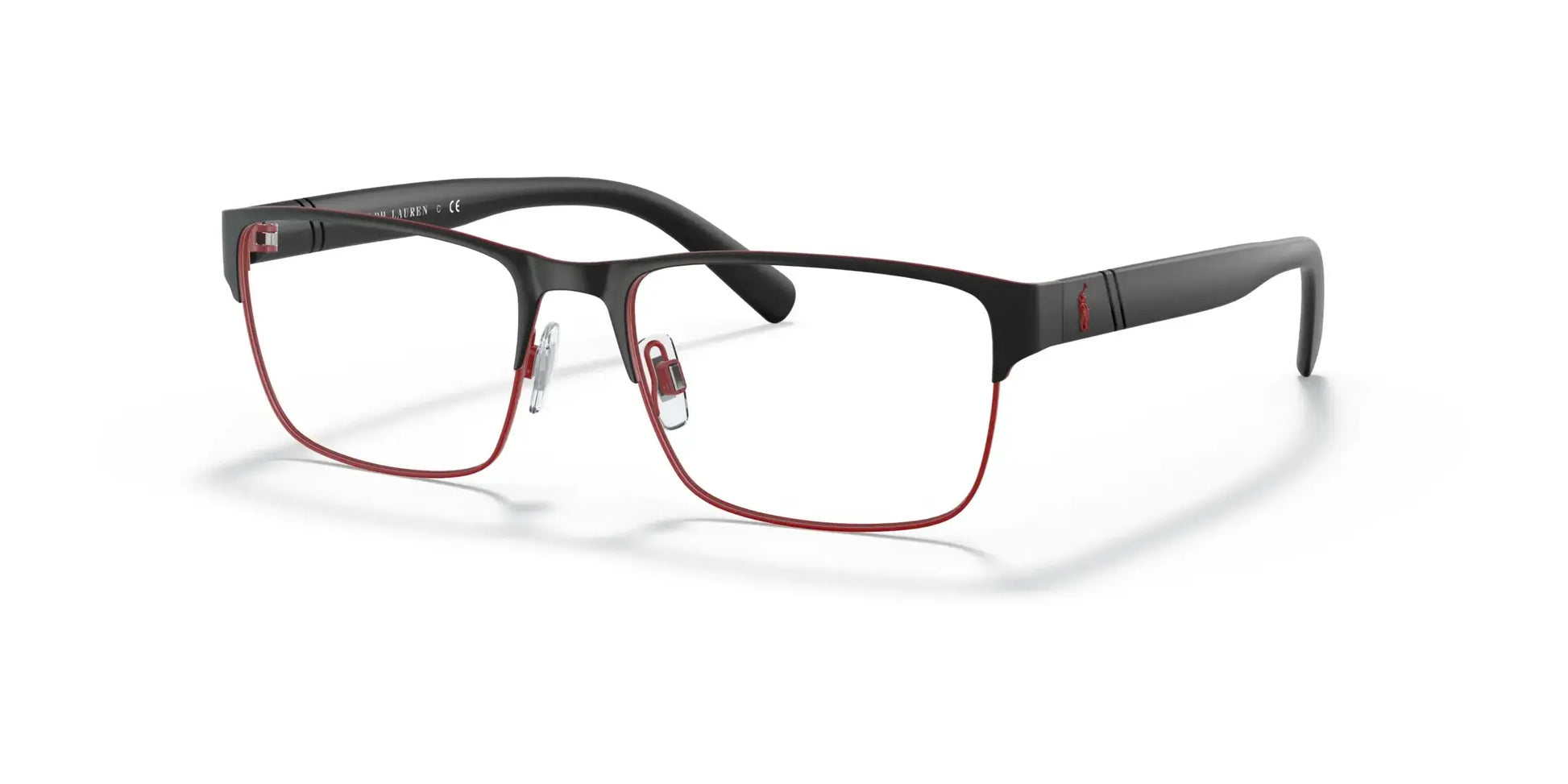 Polo PH1175 Eyeglasses Matte Red Rims / Black Bar
