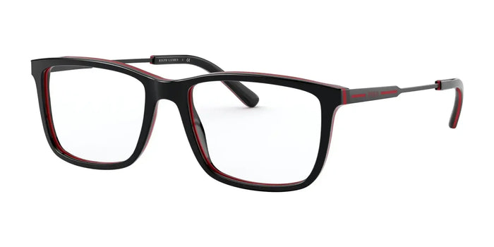 Polo PH2216 Eyeglasses | Size 55 / Shiny Black / Red / Black №5668
