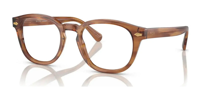 Polo PH2272F Eyeglasses | Size 49 / Shiny Light Brown Striped №6138