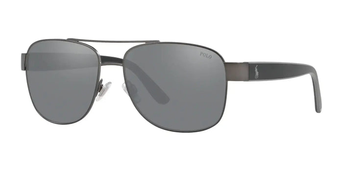 Polo PH3122 Sunglasses | Size 59 / Matte Dark Gunmetal №91576G / Light Grey Mirror Black (3N 12%)