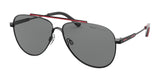 Polo PH3126 Sunglasses Shiny Black & Red / Gray (Polarized)