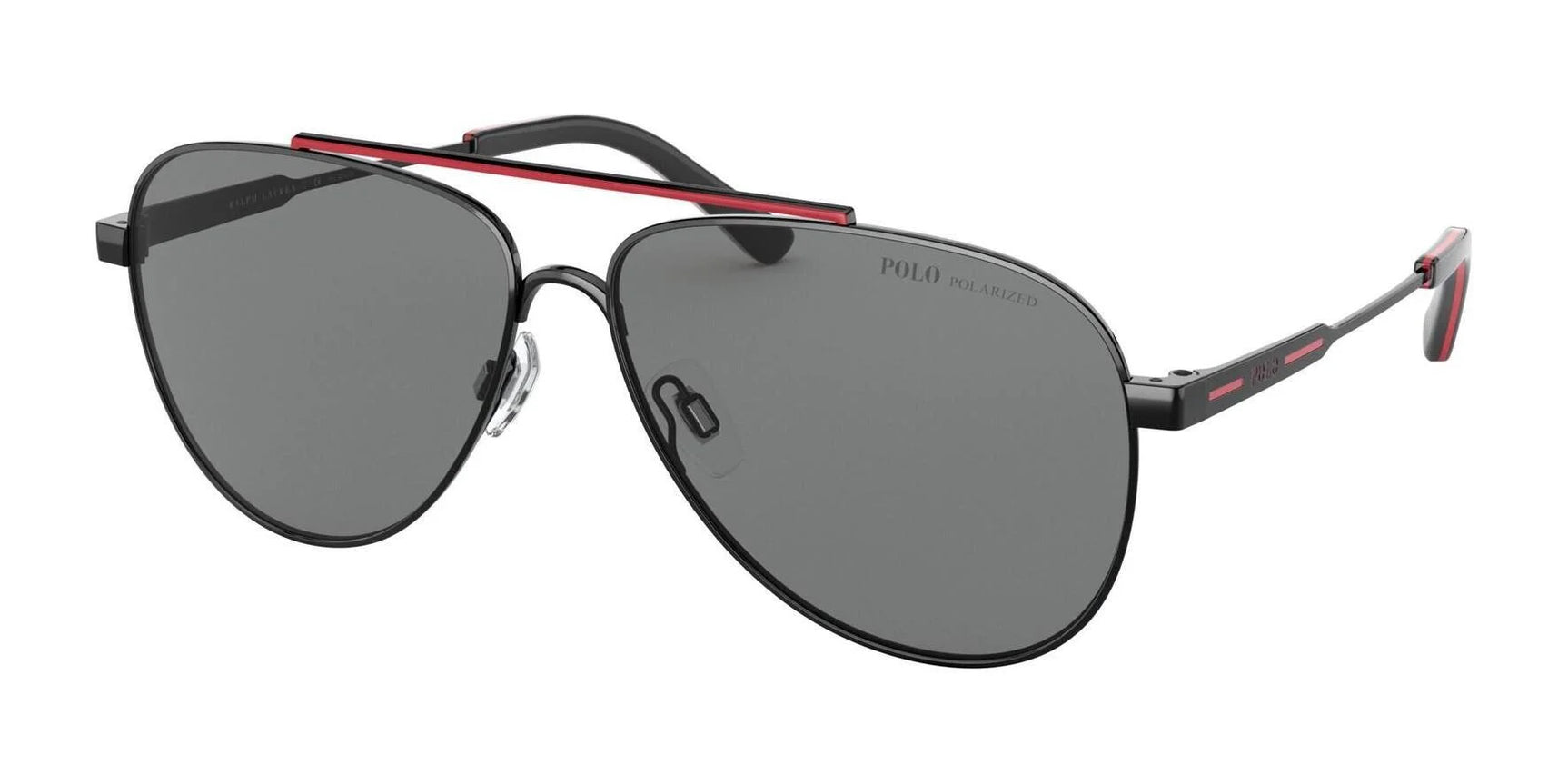 Polo PH3126 Sunglasses Shiny Black & Red / Gray (Polarized)