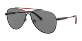 Polo PH3126 Sunglasses Shiny Black & Red / Gray (Polarized)