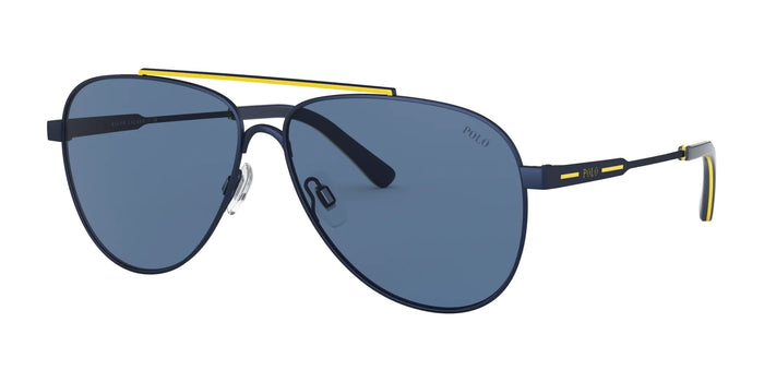 Polo PH3126 Sunglasses | Size 60 / Semi-Shiny Navy Blue & Yellow №939480 / Dark Blue (3N 15.3%)