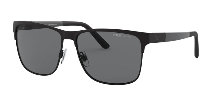 Polo PH3128 Sunglasses | Size 57 / Matte Black On Shiny Black / Grey (Polarized) (3P 15%) №939781