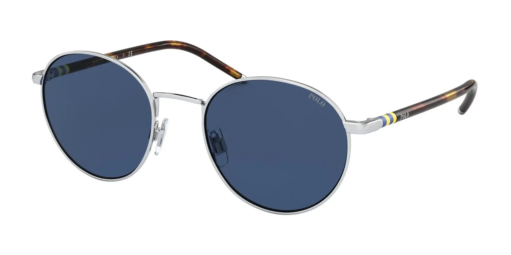 Polo PH3133 Sunglasses Shiny Silver / Dark Blue