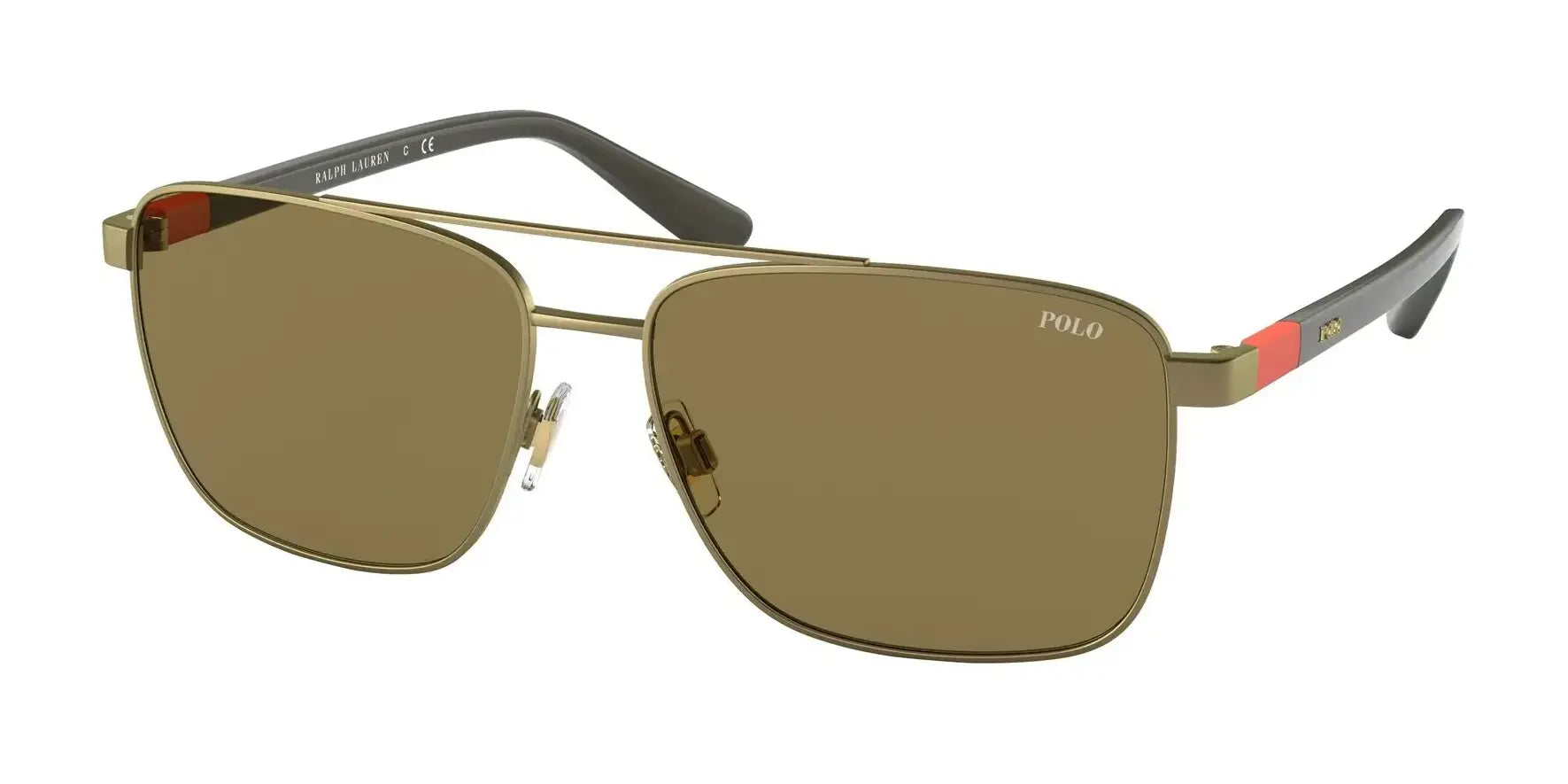 Polo PH3137 Sunglasses Semi-Shiny Brass / Olive Green