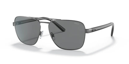 Polo PH3138 Sunglasses Semi Shiny Dark Gunmetal / Grey