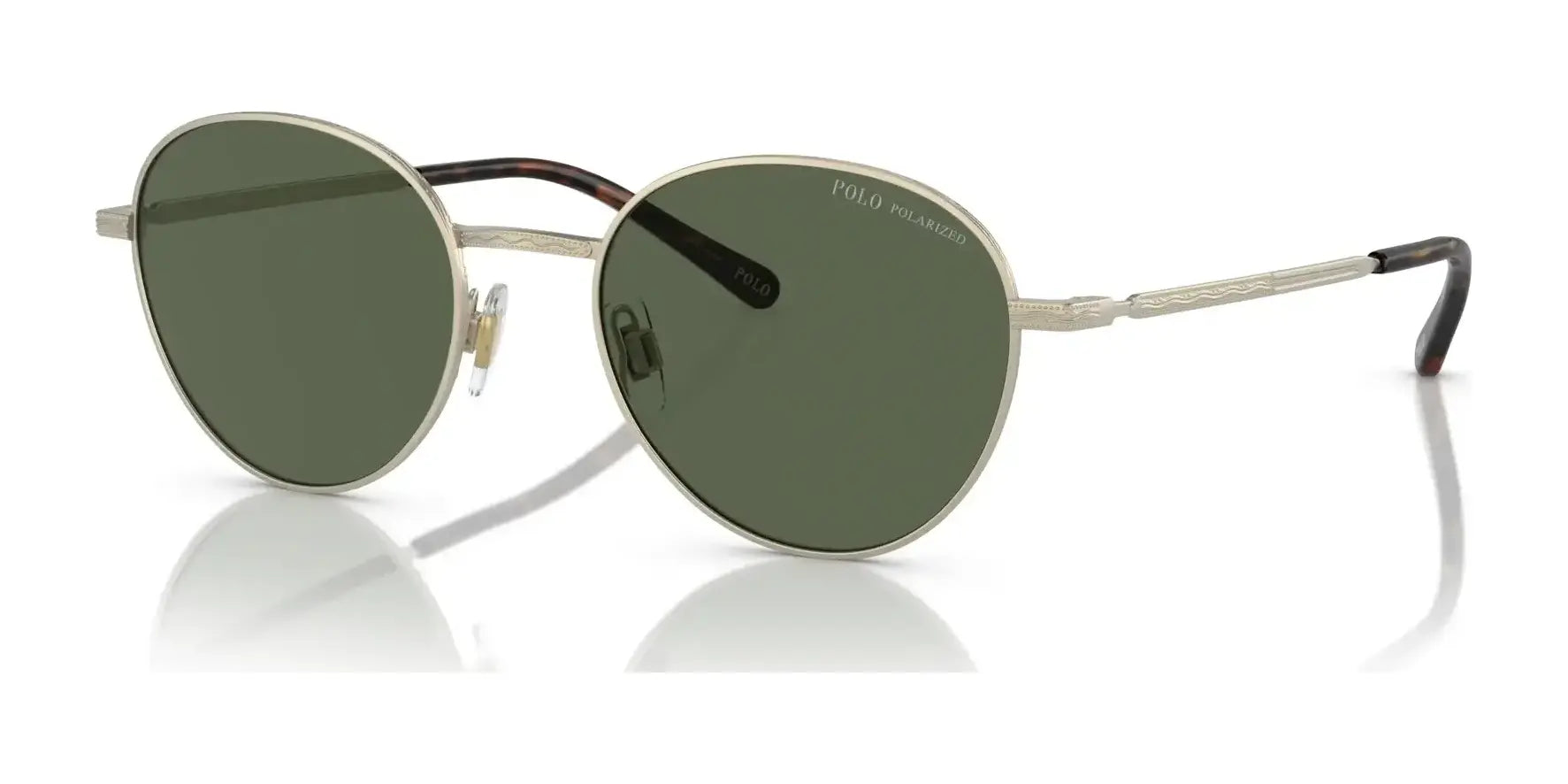 Polo PH3144 Sunglasses Semi-Shiny Pale Gold / Polarized Dark Green