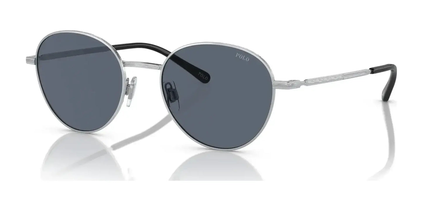 Polo PH3144 Sunglasses Brushed Silver / Grey Blue