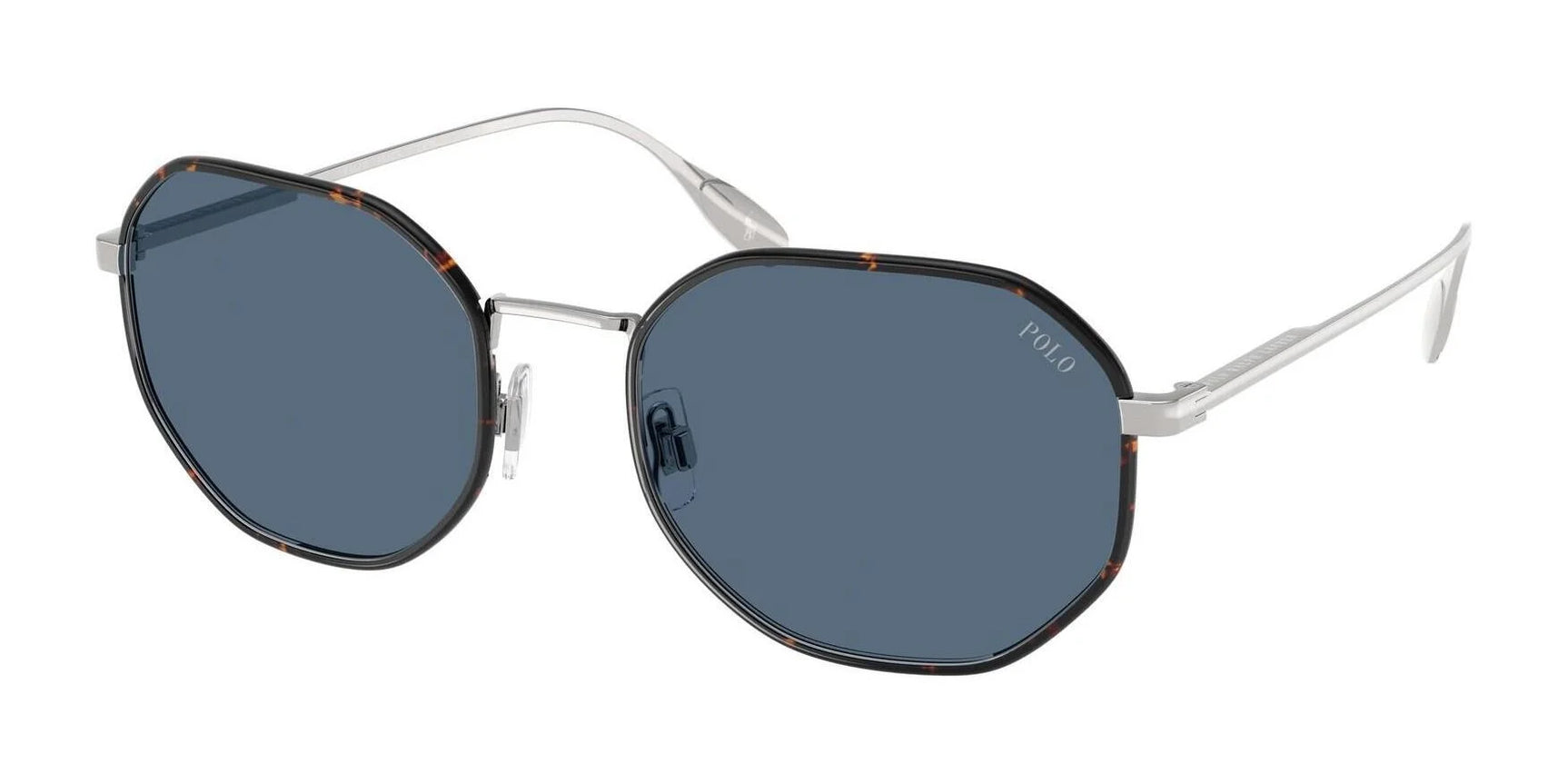 Polo PH3157 Sunglasses Brushed Silver / Dark Blue