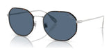 Polo PH3157 Sunglasses Brushed Silver / Dark Blue