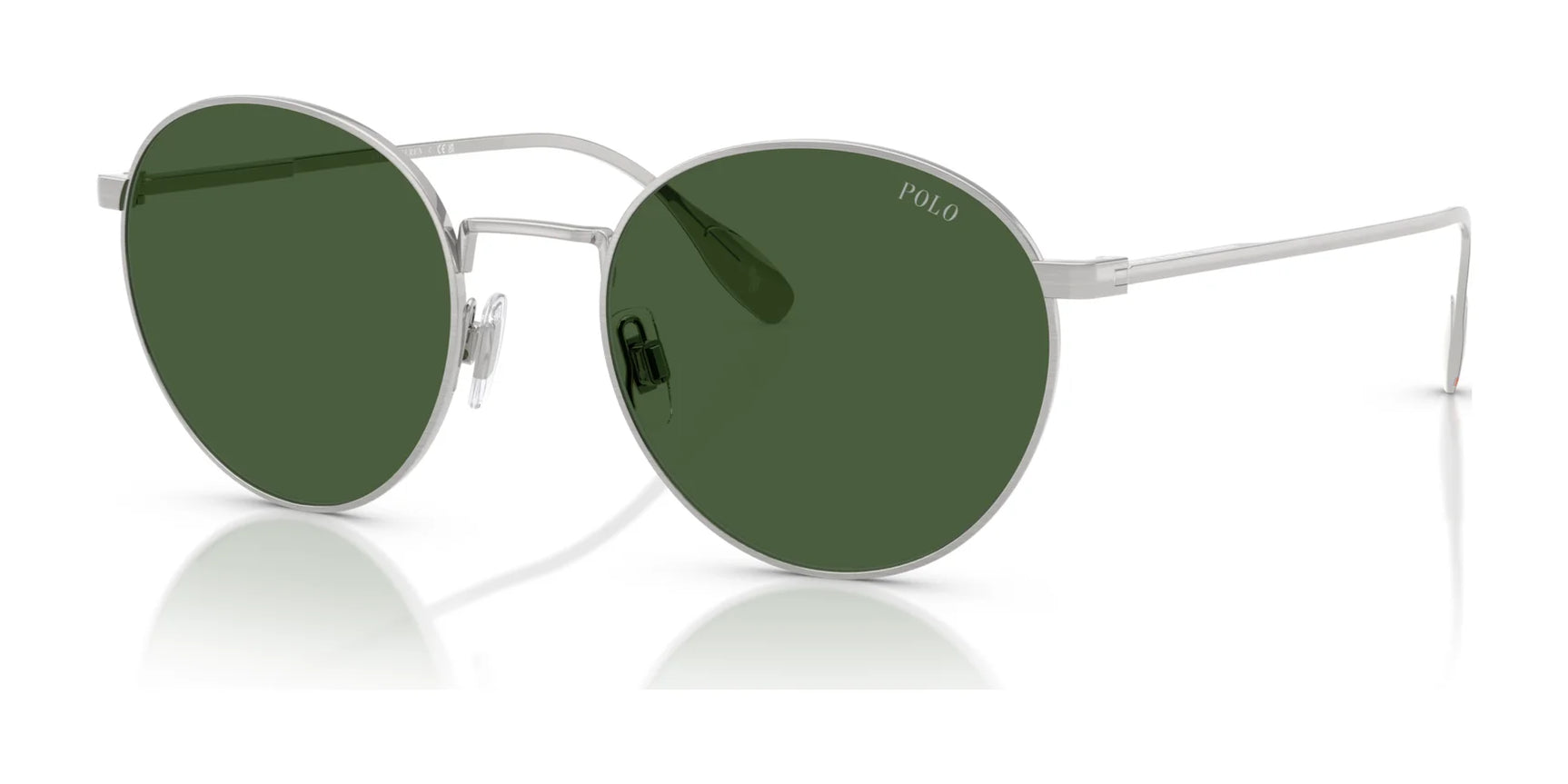Polo PH3158 Sunglasses Brushed Silver / Bottle Green