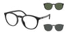 Polo PH4183U Eyeglasses with Sun-clips / Matte Black / Dark Green (0N 91.4%) №50019A / Size 52