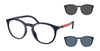 Polo PH4183U Eyeglasses with Sun-clips / Matte Navy Blue / Dark Grey (0N 91.4%) №601587 / Size 52