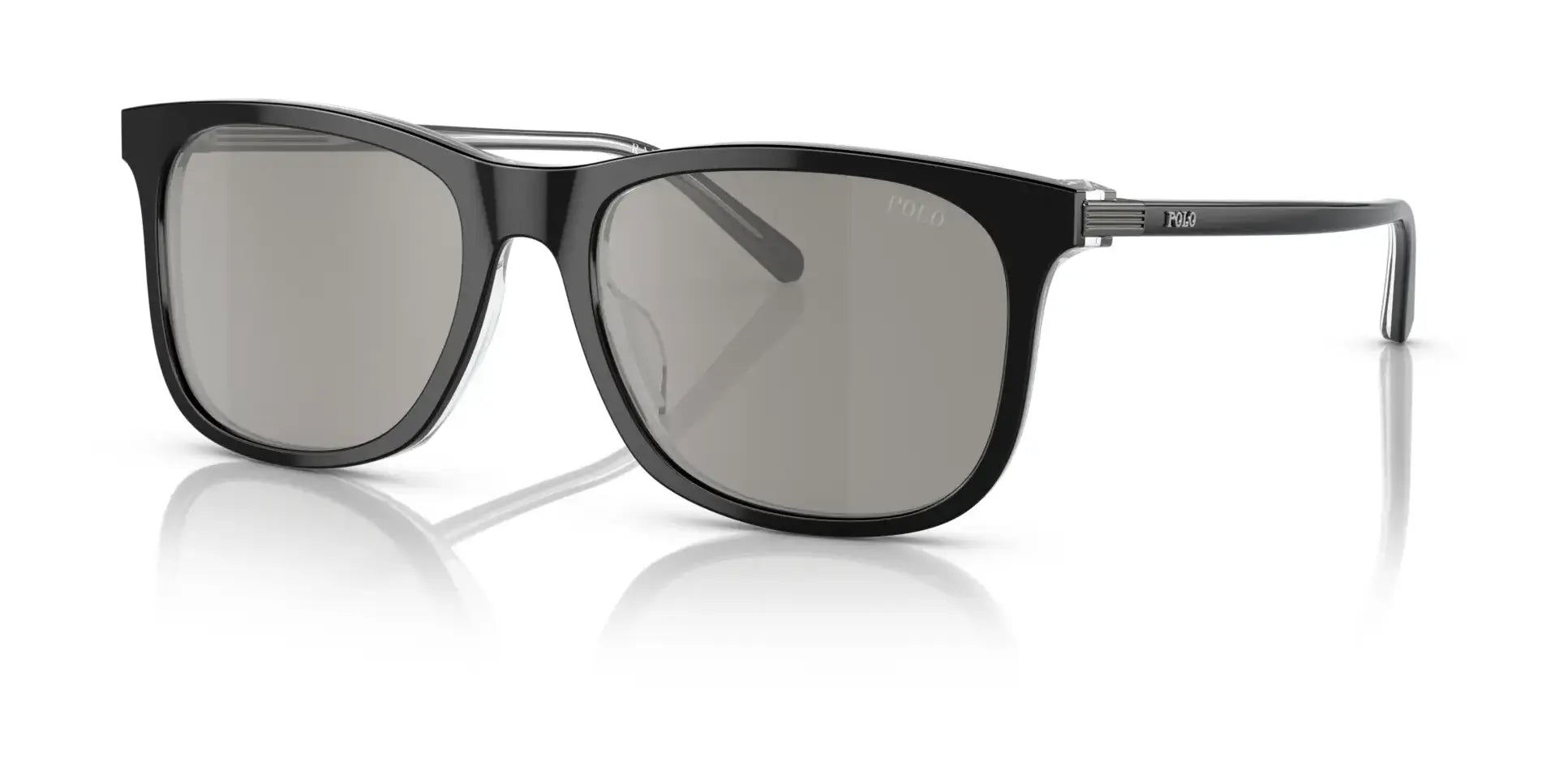 Polo PH4186U Sunglasses Shiny Black On Crystal / 80S Silver Mirror