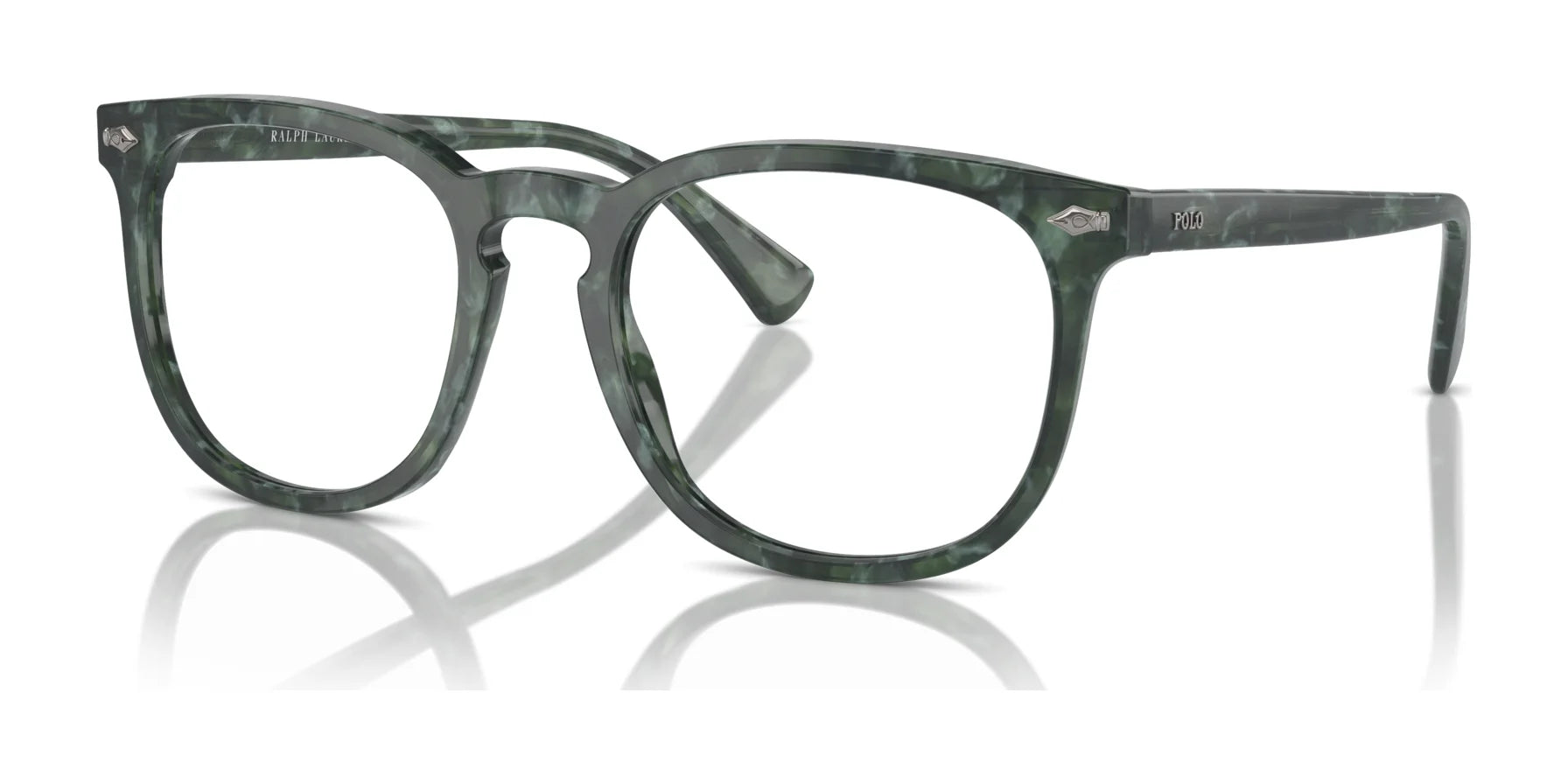 Polo PH4214F Eyeglasses with Sun-clips Shiny Green Havana / Bottle Green