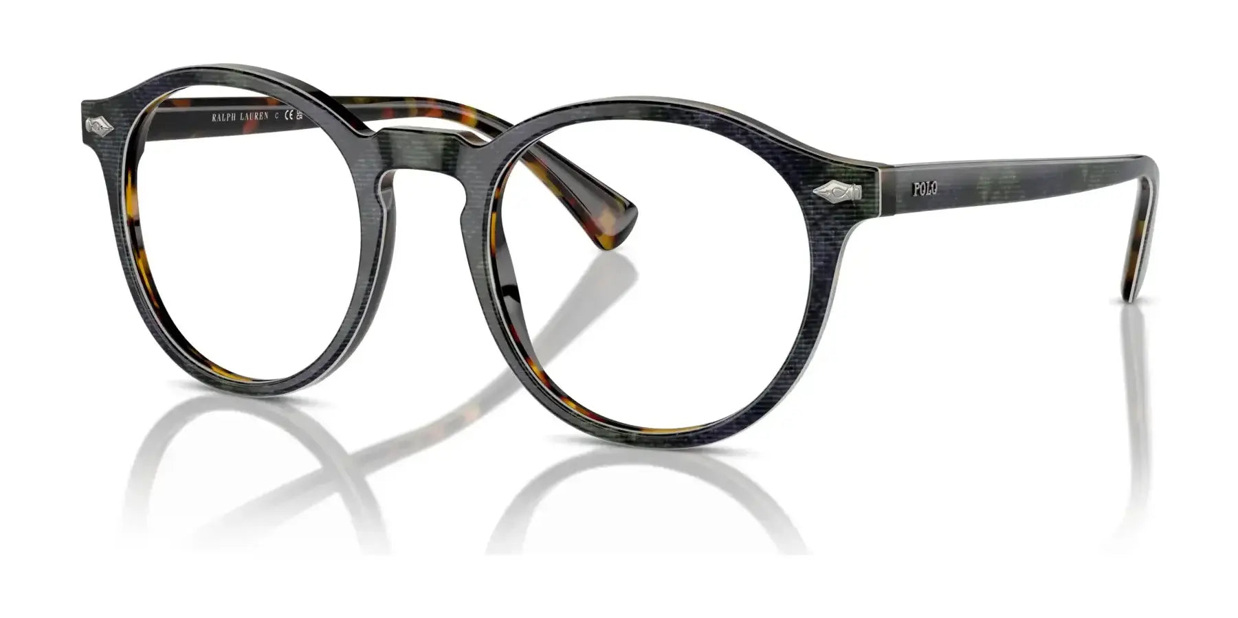 Polo PH4218 Eyeglasses with Sun-clips Shiny Tartan / Jerry Havana / Blue