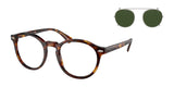 Polo PH4218 Eyeglasses with Sun-clips Shiny Brown Tortoise / Bottle Green