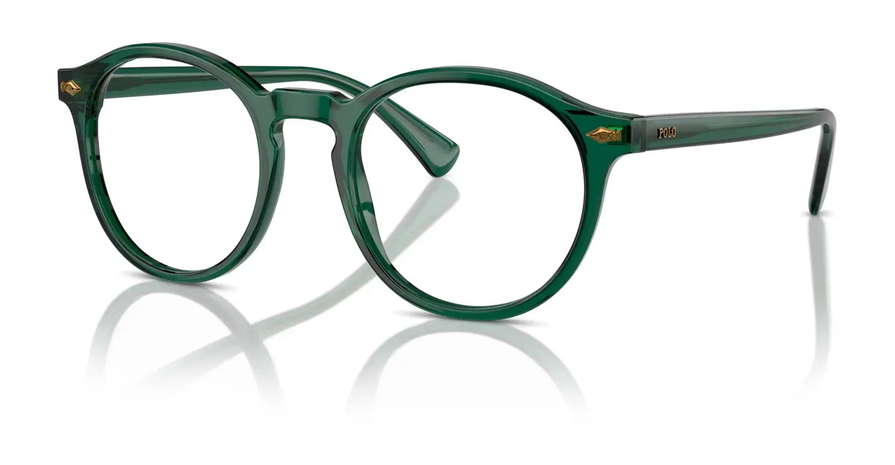 Polo PH4218 Eyeglasses with Sun-clips Shiny Transparent Green / Bottle Green