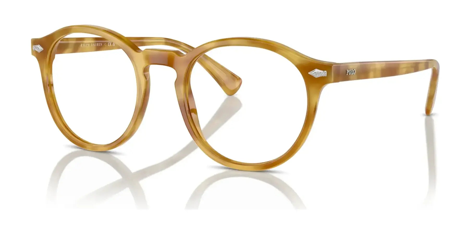 Polo PH4218F Eyeglasses with Sun-clips Shiny Light Brown Tortoise / Brown