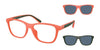 Polo PH4228U Eyeglasses with Sun-clips | Size 55 / Matte Orange / Dark Blue (3N 14.9%) №546080