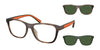Polo PH4228U Eyeglasses with Sun-clips | Size 55 / Matte Dark Havana / Bottle Green (3N 9.7%) №607071