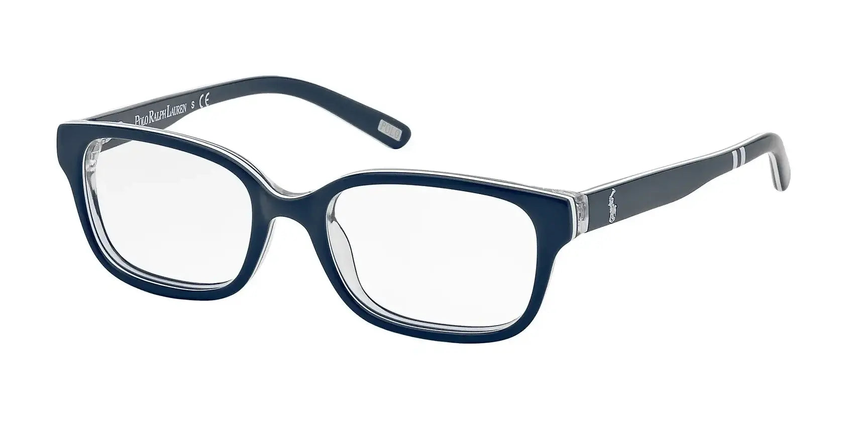 Polo PP8520 Eyeglasses Navy Blue On White / Crystal