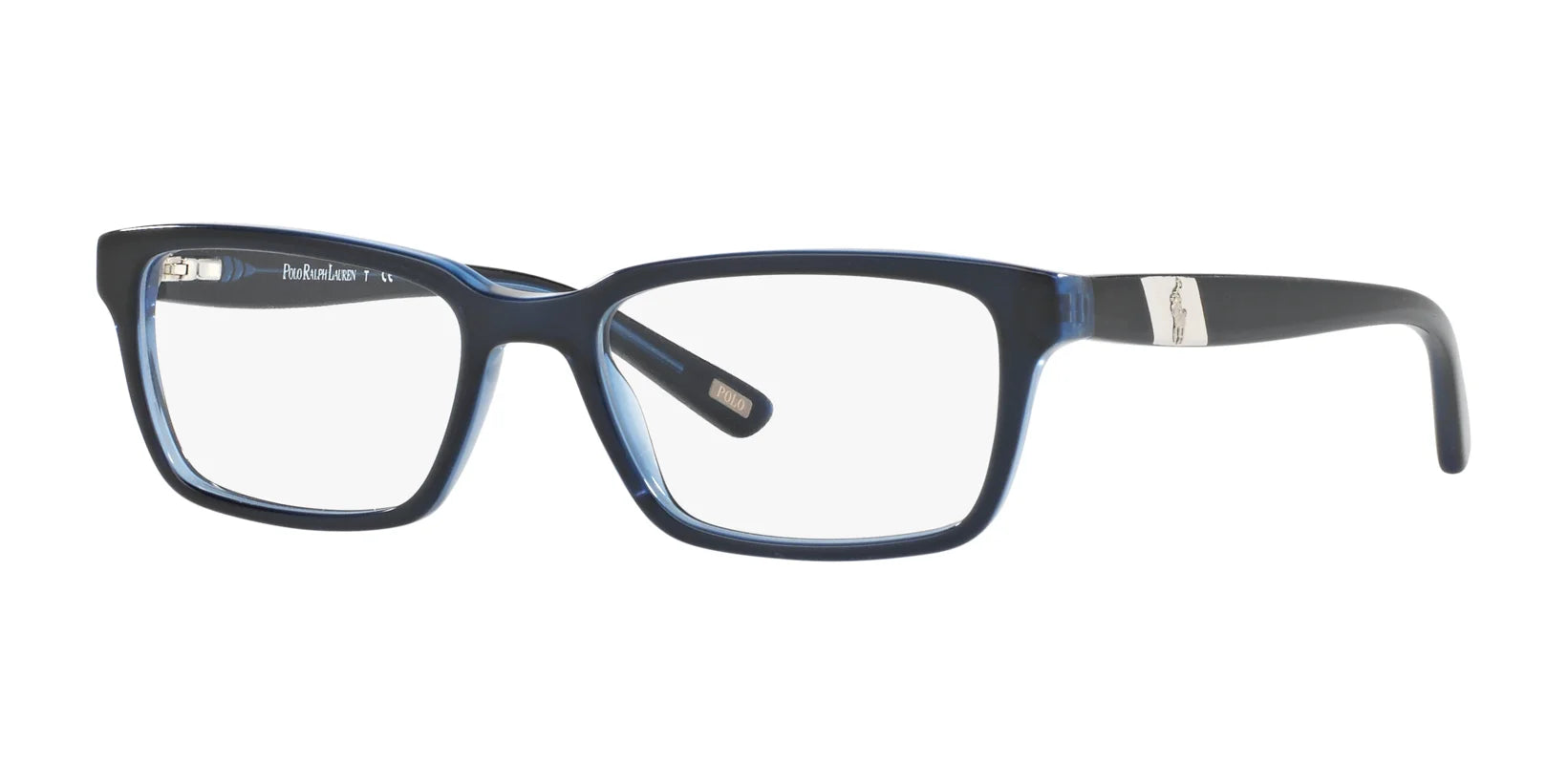 Polo PP8525 Eyeglasses Shiny Navy On Crystal Blue