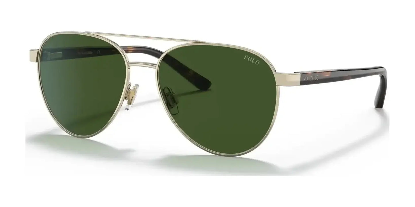 Polo PP9001 Sunglasses Shiny Pale Gold / Dark Green