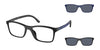 Polo PP9506U Eyeglasses with Sun-clips | Size 49 / Matte Black / Grey Blue (3N 12%) №588687